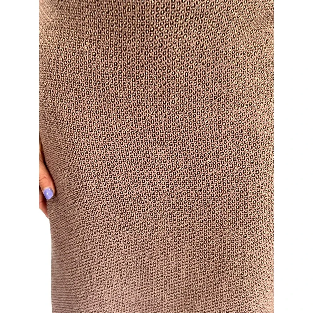 MOSCHINO PINK MAUVE WOOL KNIT TWEED FISHTAIL BACK PLEAT SKIRT SZ 6 NWT $670